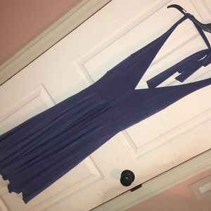 Plum/blue halter Max and Cleo summer dress